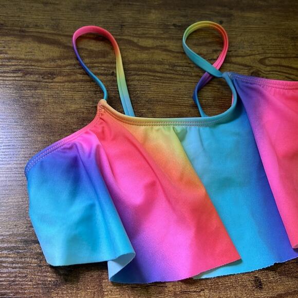 5 for $20 Cat & Jack Rainbow Colorful Bikini Racerback Top - Picture 2 of 9